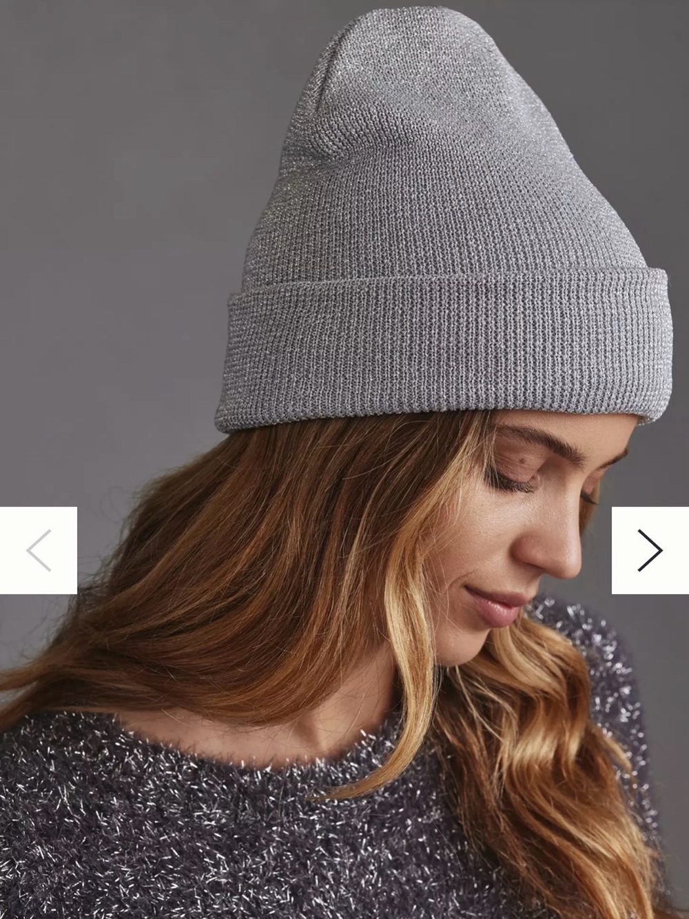 New By Anthropologie Sparkle Beanie Hat size Os.